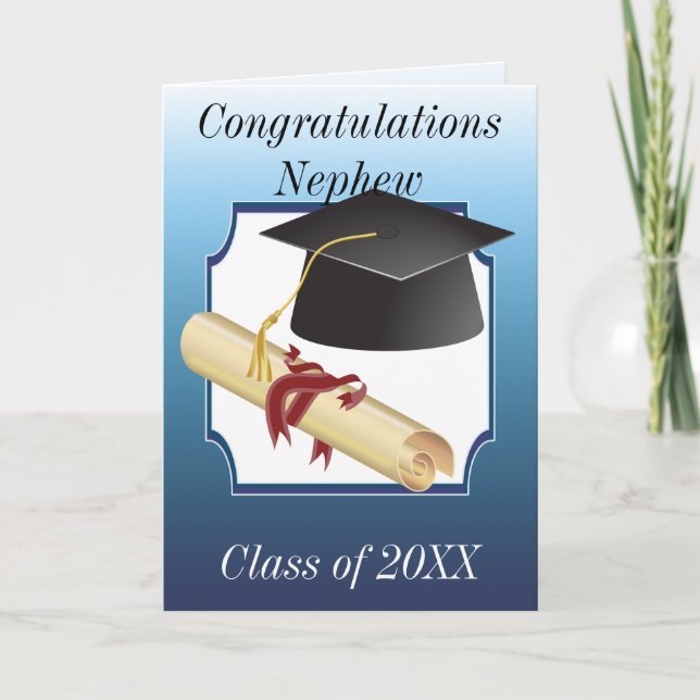 Tarjeta Felicitaciones Al Sobrino Que Se Graduó (Anverso)