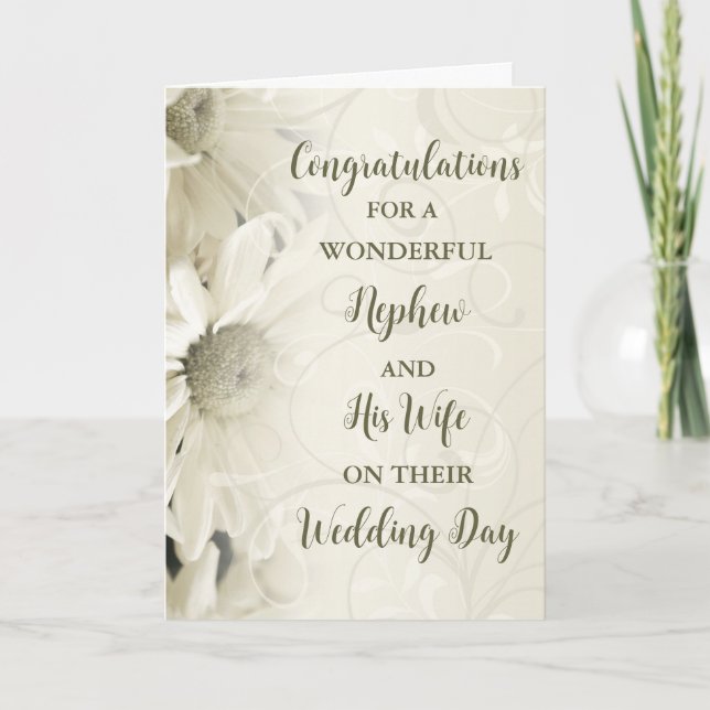 Tarjeta Felicitaciones al sobrino y a su esposa por el día (Anverso)