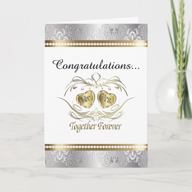 Tarjeta Felicitaciones al Sr. y a la Sra. Boda Card (Anverso)