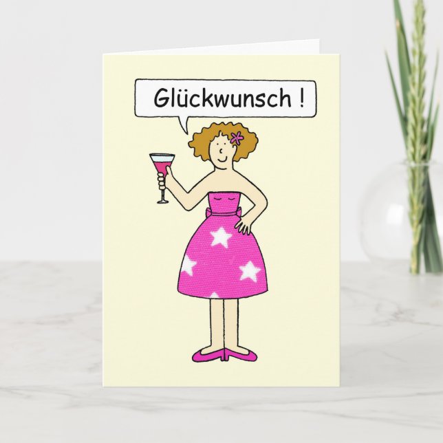 Tarjeta Felicitaciones alemanas Gluckwunsch (Anverso)
