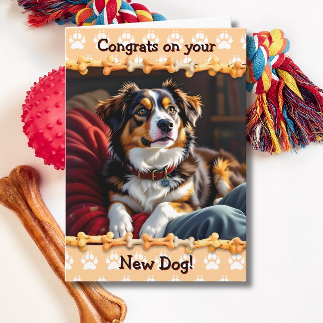 Tarjeta Felicitaciones amables a tu nuevo perro (Subido por el creador)