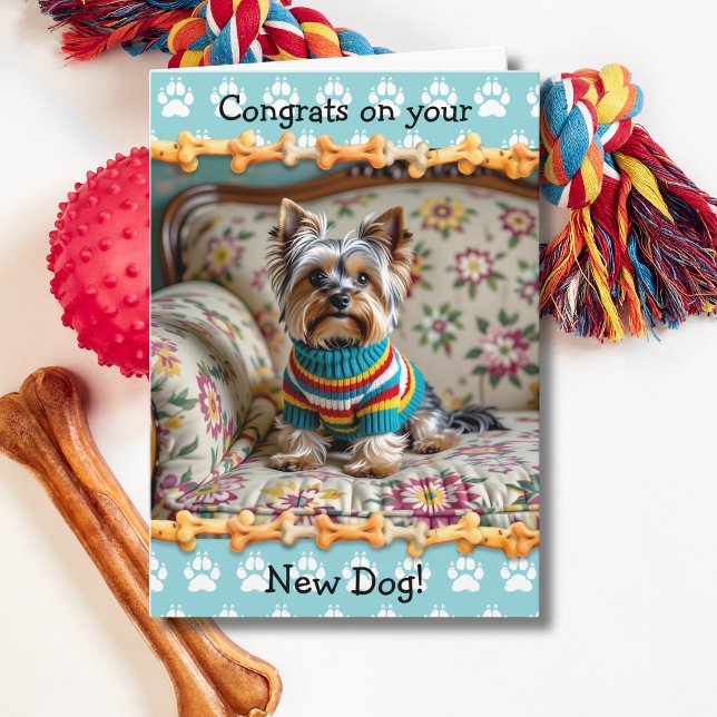 Tarjeta Felicitaciones amables a tu Perro Terrier de New Y (Subido por el creador)