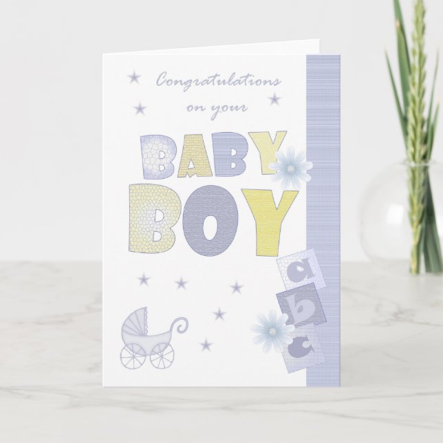 Tarjeta Felicitaciones Baby Boy Card, Recién nacido (Anverso)