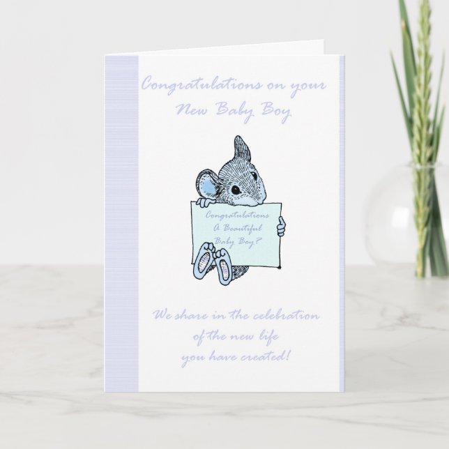 Tarjeta Felicitaciones Baby Boy Card, Recién nacido (Anverso)