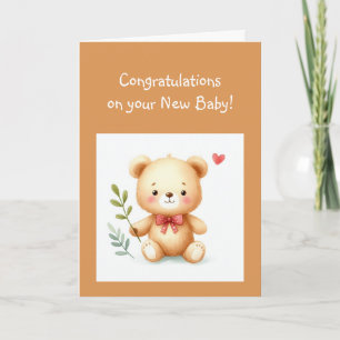 Tarjeta Felicitaciones Baby Fun Teddy Bear