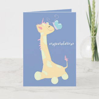 Tarjeta Felicitaciones (Baby Giraffe / Butterfly)