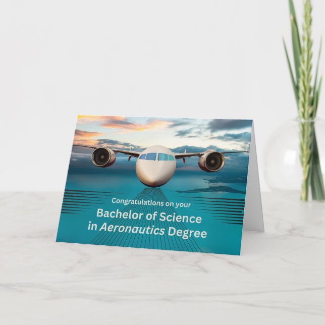 Tarjeta Felicitaciones, bachiller en Aeronáutica Científic (Anverso)
