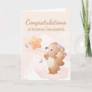 Tarjeta Felicitaciones Bebé Diversión Aburrido Oso Animale