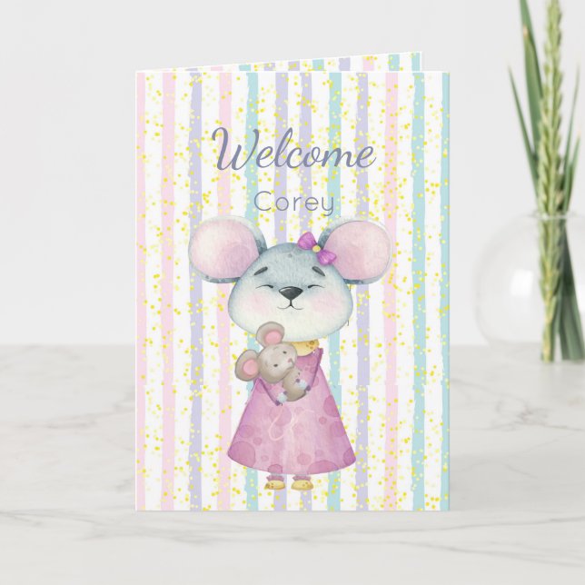 Tarjeta Felicitaciones Bebé Personalizado divertido del ra (Anverso)