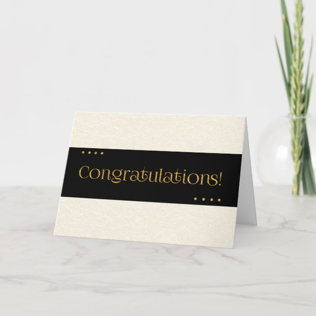 Tarjeta Felicitaciones Beige y Negro (Anverso)