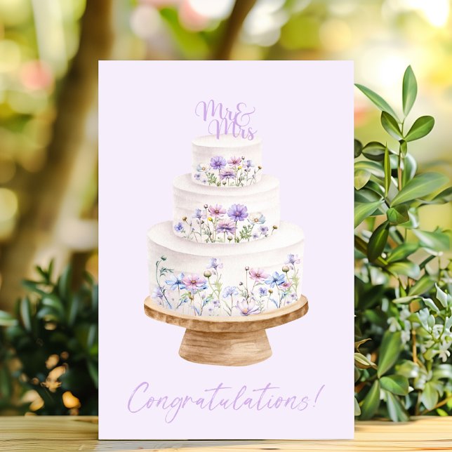 Tarjeta Felicitaciones Boda Cake de Wildflowers (Subido por el creador)