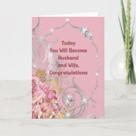 Tarjeta Felicitaciones Boda Card con diamantes falsos