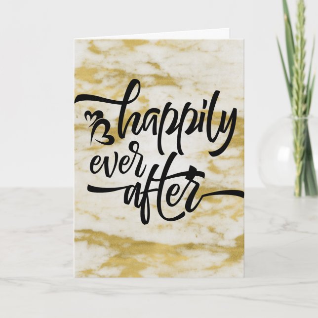 Tarjeta Felicitaciones Boda Compromiso Matrimonio Oro (Anverso)