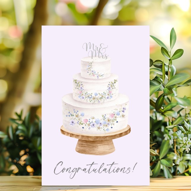Tarjeta Felicitaciones Boda de Flor silvestre Cake (Subido por el creador)