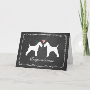 Tarjeta Felicitaciones Boda de Wire Fox Terriers