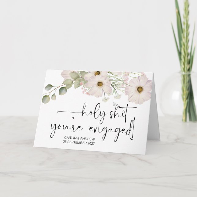 Tarjeta Felicitaciones Boda Engagement Bride and Groom (Anverso)