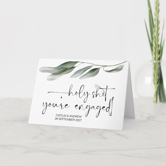 Tarjeta Felicitaciones Boda Engagement Bride and Groom (Anverso)