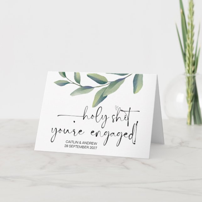 Tarjeta Felicitaciones Boda Engagement Bride and Groom (Anverso)