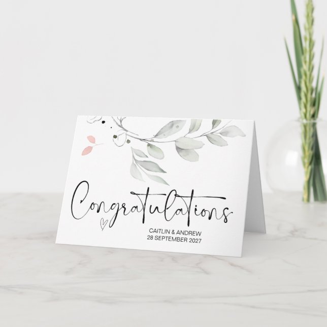 Tarjeta Felicitaciones Boda Engagement Bride Groom Car (Anverso)