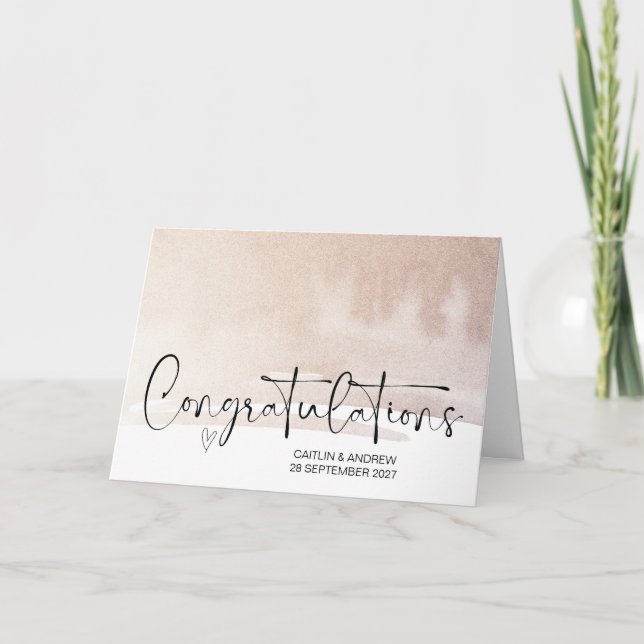 Tarjeta Felicitaciones Boda Engagement Bride Groom Car (Anverso)