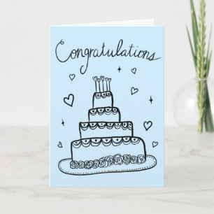 Tarjeta Felicitaciones Boda Engagement Sketch Doodle