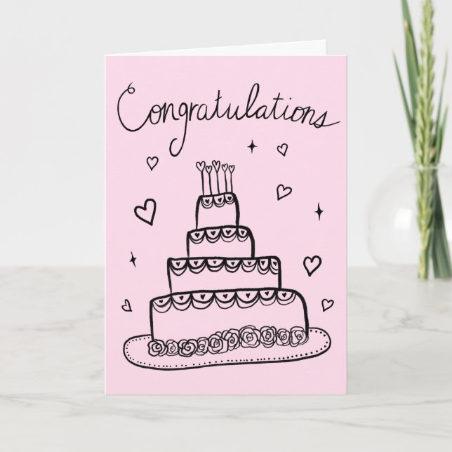 Tarjeta Felicitaciones Boda Engagement Sketch Doodle (Anverso)