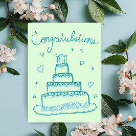 Tarjeta Felicitaciones Boda Engagement Sketch Doodle
