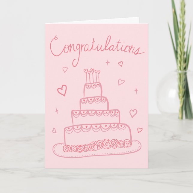 Tarjeta Felicitaciones Boda Engagement Sketch Doodle (Anverso)