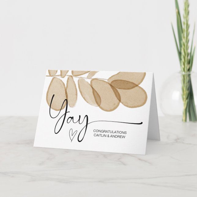 Tarjeta Felicitaciones Boda Engagement Yay Recién nacido C (Anverso)