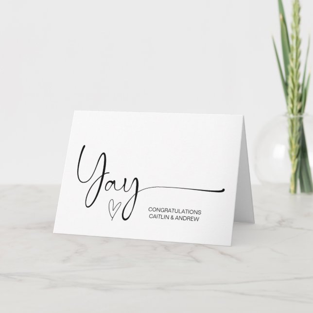 Tarjeta Felicitaciones Boda Engagement Yay Recién nacido C (Anverso)