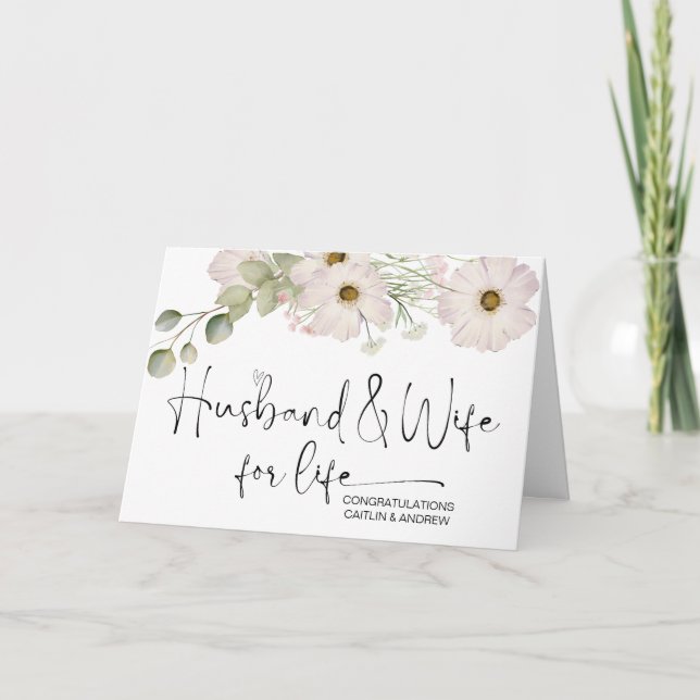 Tarjeta Felicitaciones Boda Newly Weds Bride and Groom (Anverso)