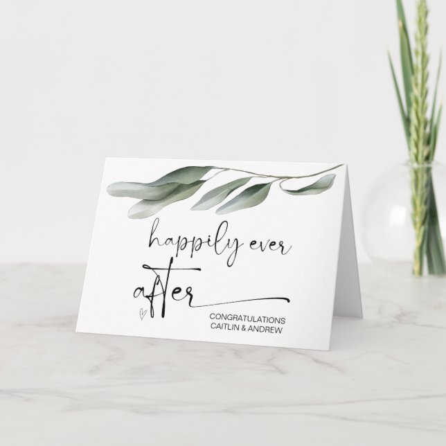 Tarjeta Felicitaciones Boda Newly Weds Bride and Groom (Anverso)