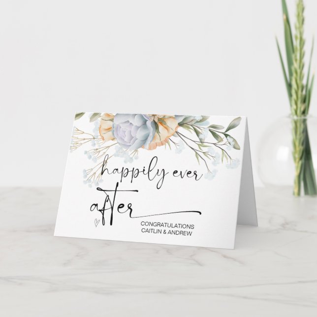 Tarjeta Felicitaciones Boda Newly Weds Bride and Groom (Anverso)