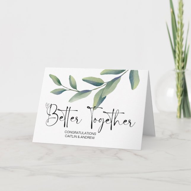 Tarjeta Felicitaciones Boda Newly Weds Bride and Groom (Anverso)