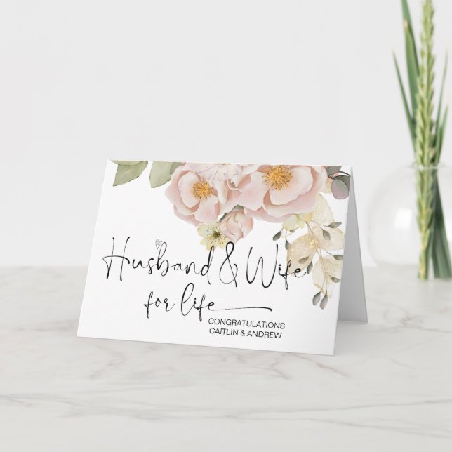 Tarjeta Felicitaciones Boda Newly Weds Bride and Groom (Anverso)