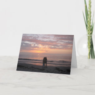 Tarjeta Felicitaciones Boda pareja de playa