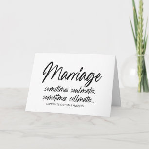 Tarjeta Felicitaciones Boda recién casada novia y novio