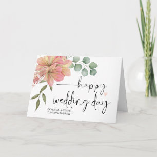 Tarjeta Felicitaciones Boda recién casada novia y novio