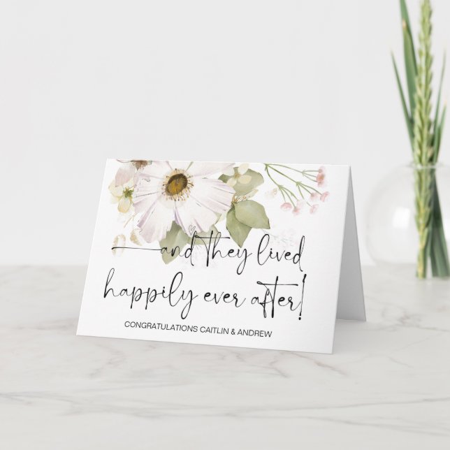 Tarjeta Felicitaciones Boda recién casada novia y novio (Anverso)