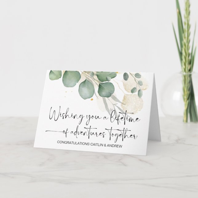 Tarjeta Felicitaciones Boda recién casada novia y novio (Anverso)