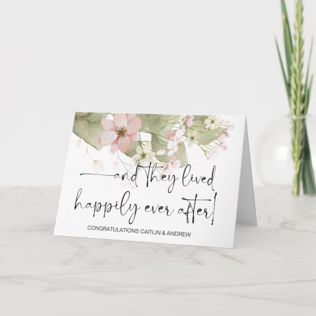 Tarjeta Felicitaciones Boda recién casada novia y novio (Anverso)