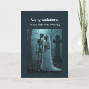 Tarjeta Felicitaciones Boda Skeleton Pareja Vintage