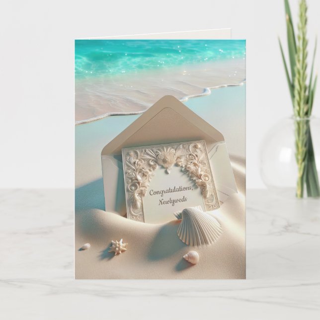 Tarjeta Felicitaciones Boda Stationery In Beach Sand (Anverso)