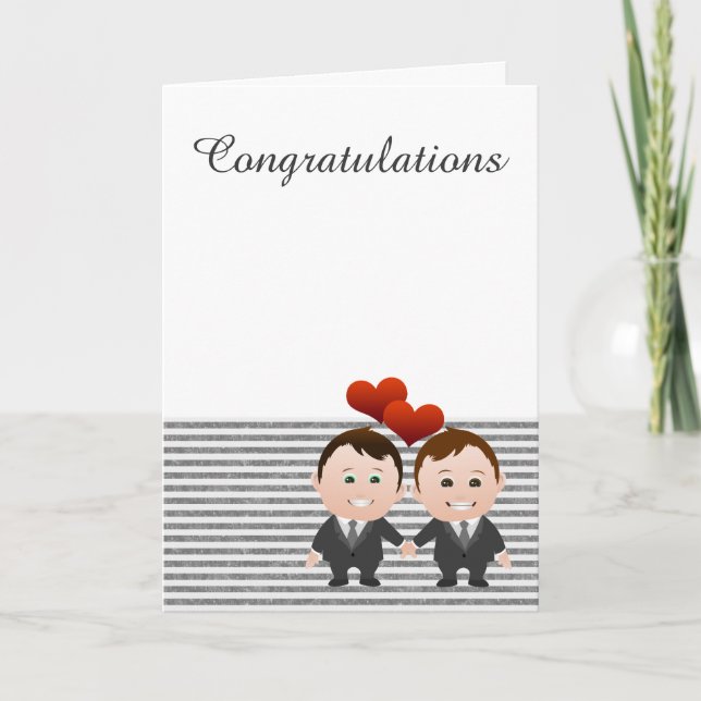Tarjeta Felicitaciones, Boda temática gay (Anverso)