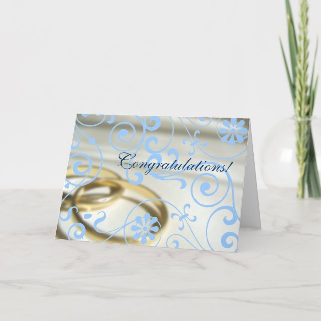 Tarjeta Felicitaciones bodas (¡Color del Personalizable!) (Anverso)