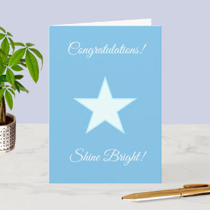 Tarjeta Felicitaciones Brilla Estrella Brillante sobre Azu