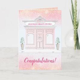 Tarjeta Felicitaciones Business Grand Opening Pink