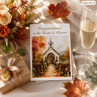 Tarjeta Felicitaciones Capilla de Bodas de Otoño