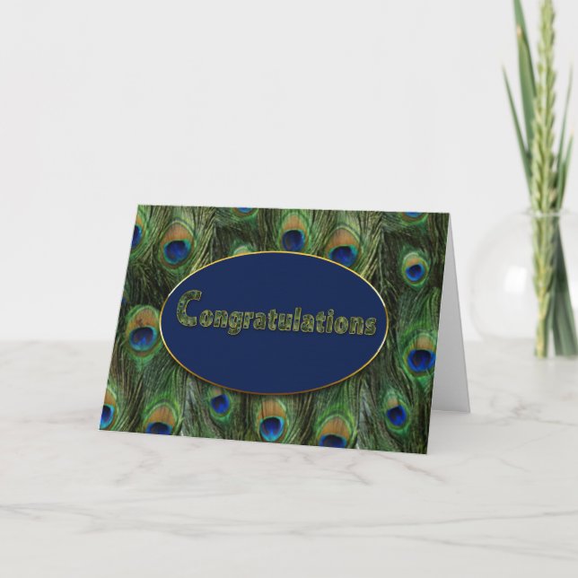 TARJETA FELICITACIONES - CARACTERES DE PEACOCK (Anverso)