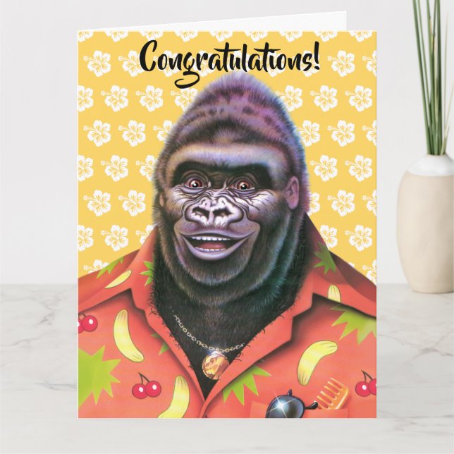 Tarjeta Felicitaciones Card Vain Gorilla design. (Anverso)